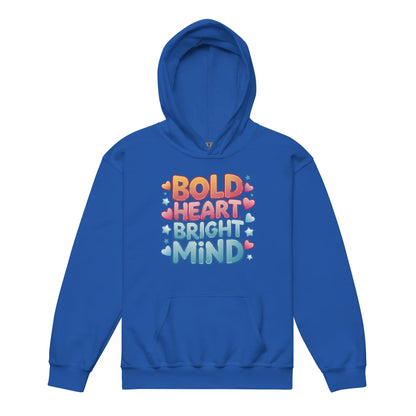 Bold Heart Bright Mind | Youth Heavy Blend Hoodie - AwRans Clothing