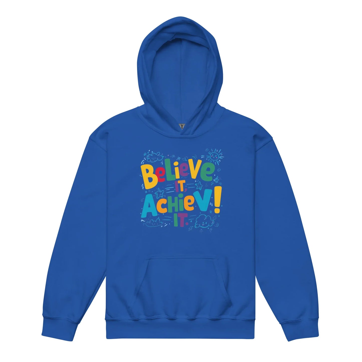 Believe It Achieve It | Youth Heavy Blend Hoodie - AwRans Clothing