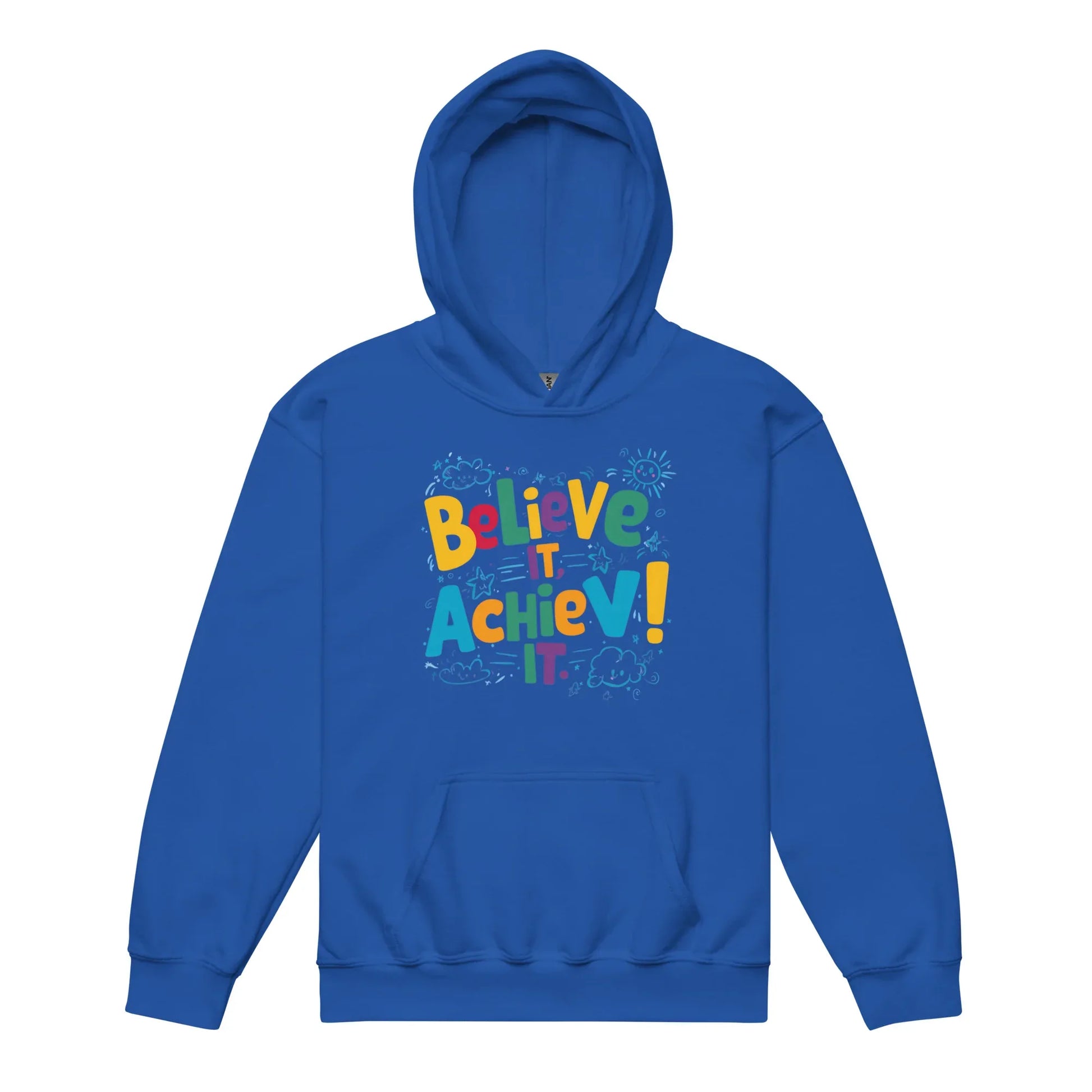 Believe It Achieve It | Youth Heavy Blend Hoodie - AwRans Clothing