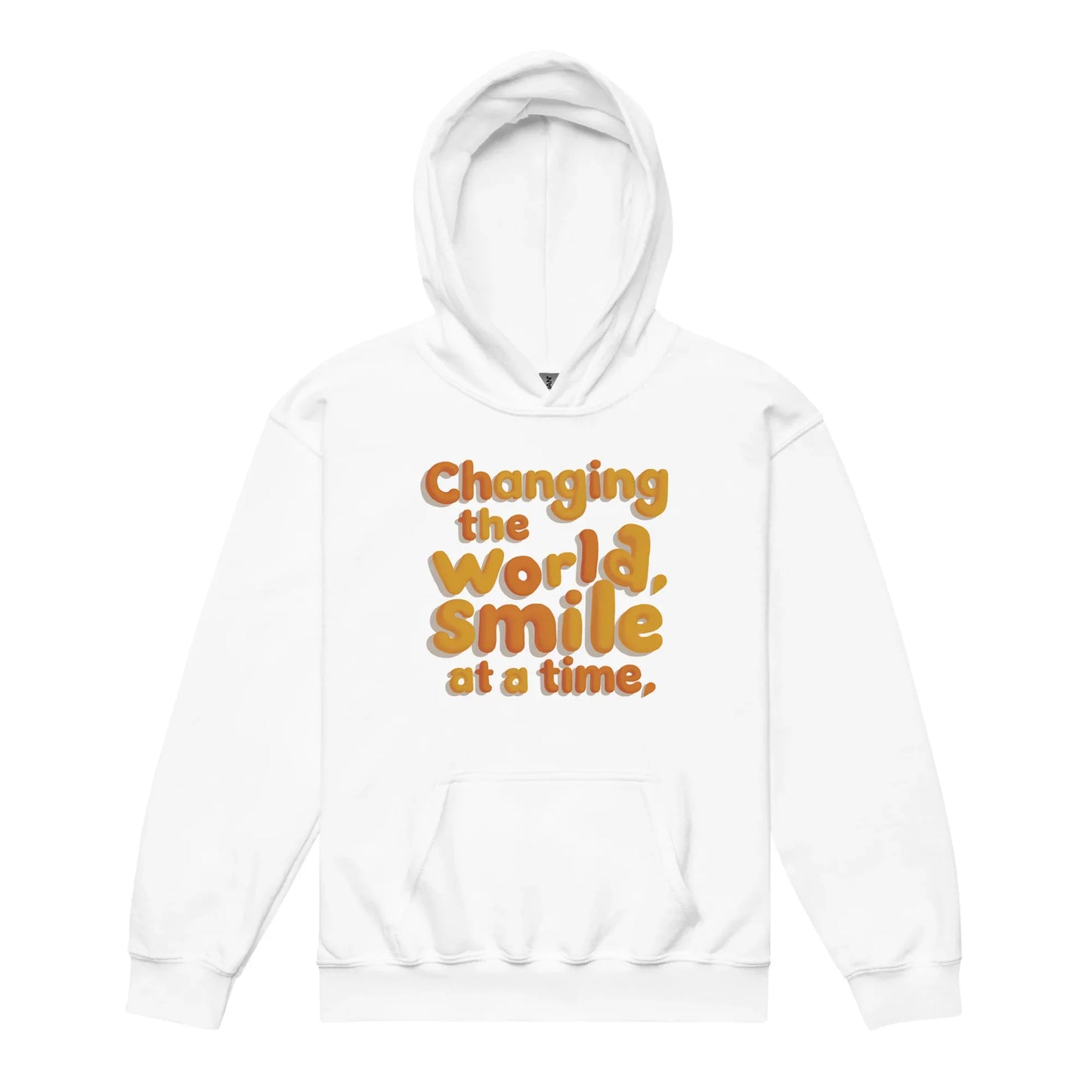 Changing The World Smile At A Time | Youth Heavy Blend Hoodie - AwRans Clothing
