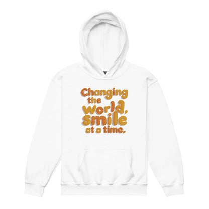Changing The World Smile At A Time | Youth Heavy Blend Hoodie - AwRans Clothing