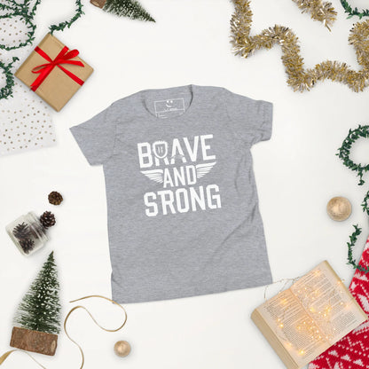 Youth Short Sleeve | Brave And Strong - T-Shirt - AwRans Clothing