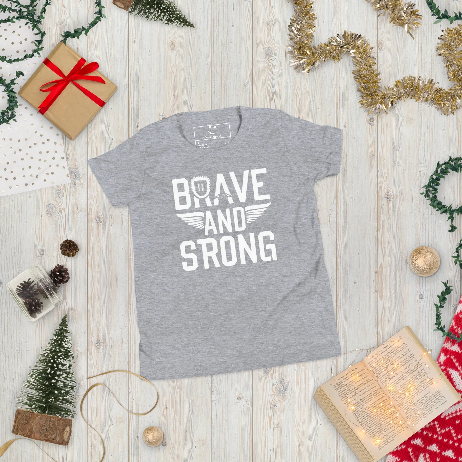 Youth Short Sleeve | Brave And Strong - T-Shirt - AwRans Clothing