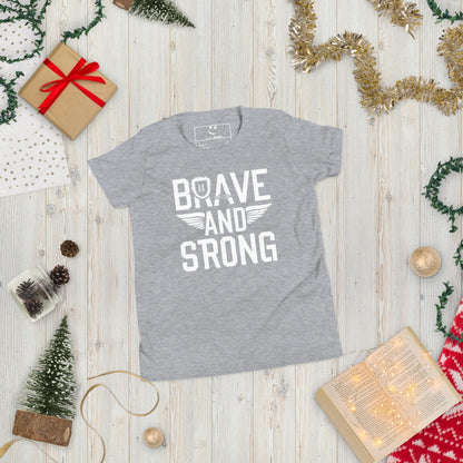 Youth Short Sleeve | Brave And Strong - T-Shirt - AwRans Clothing