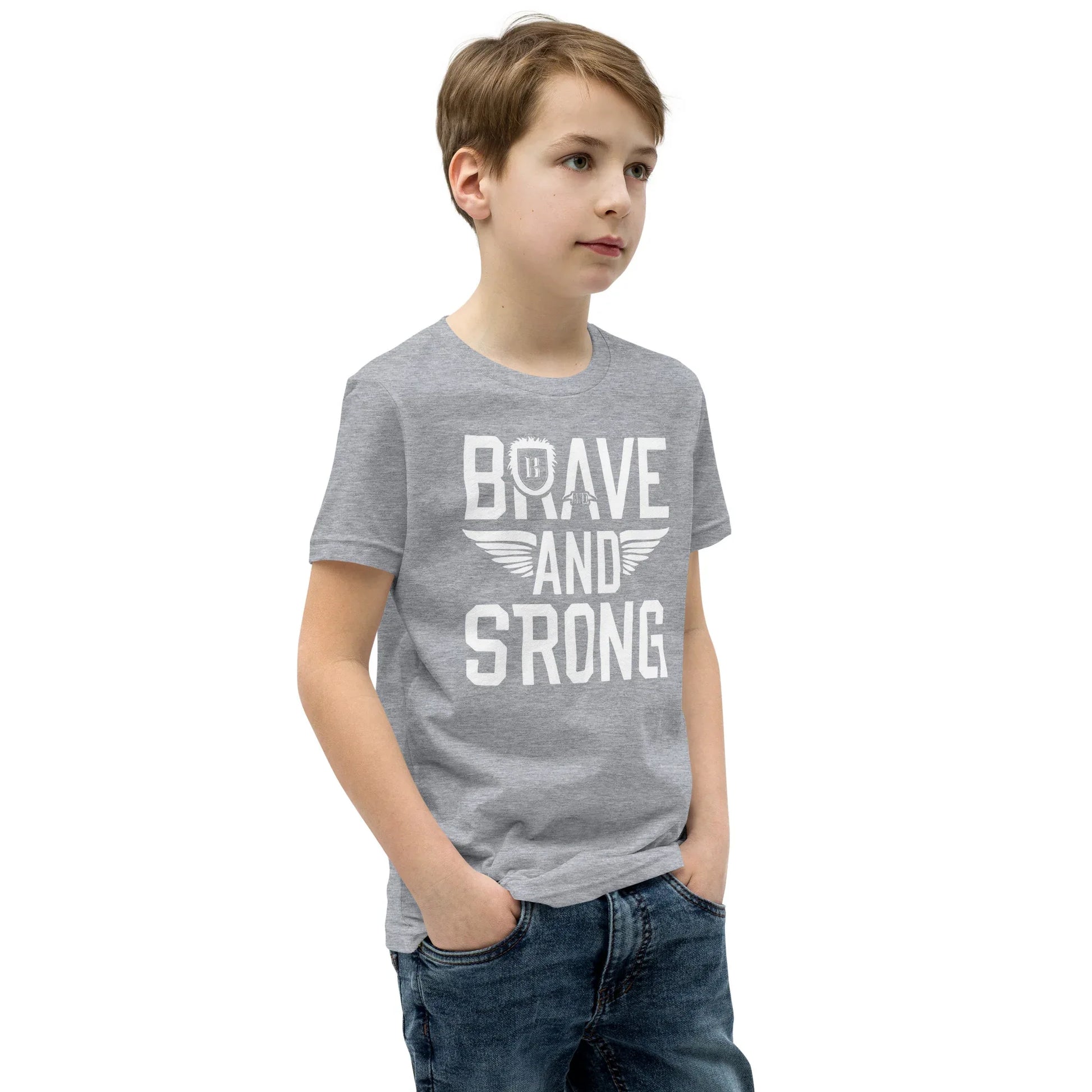 Youth Short Sleeve | Brave And Strong - T-Shirt - AwRans Clothing