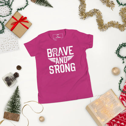 Youth Short Sleeve | Brave And Strong - T-Shirt - AwRans Clothing