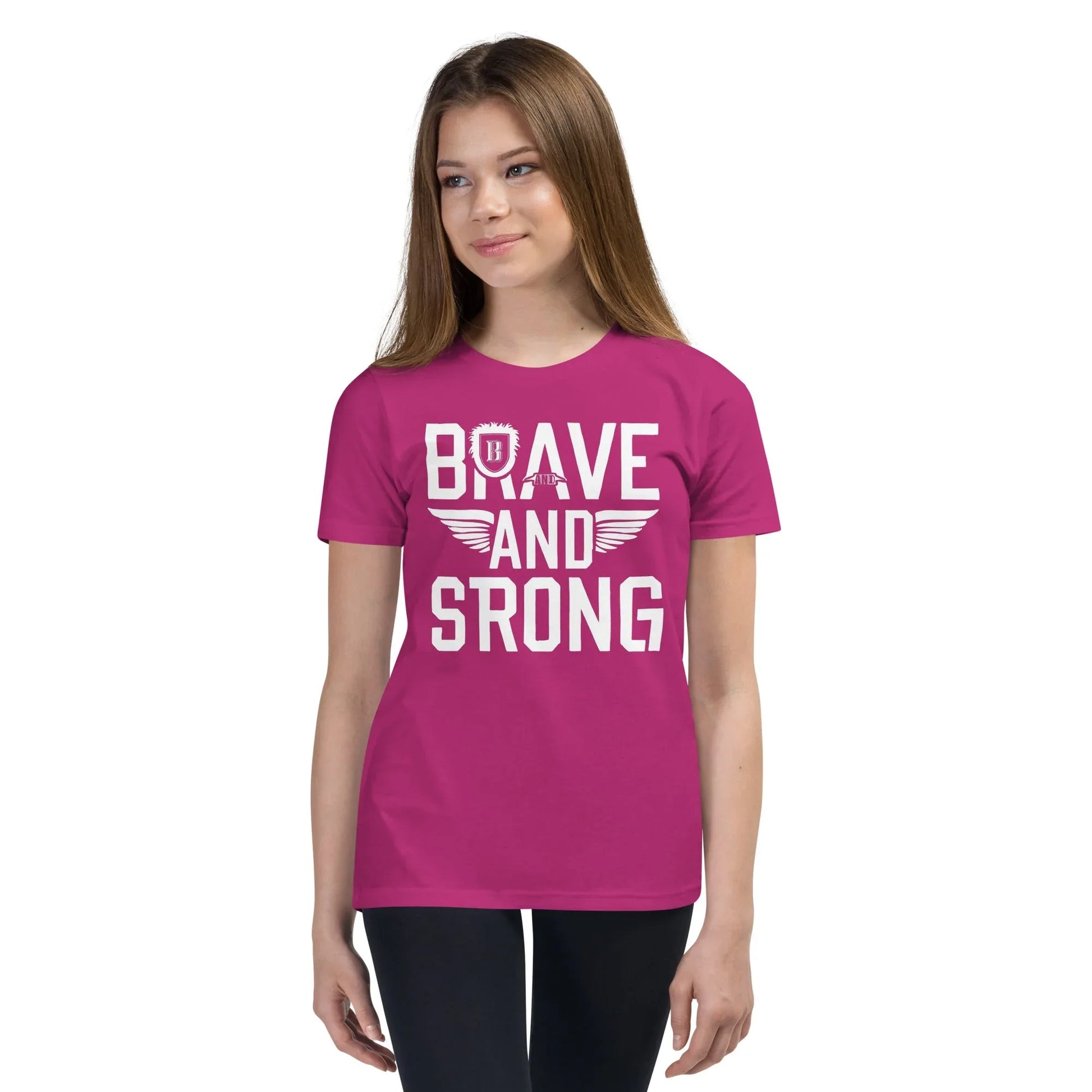 Youth Short Sleeve | Brave And Strong - T-Shirt - AwRans Clothing