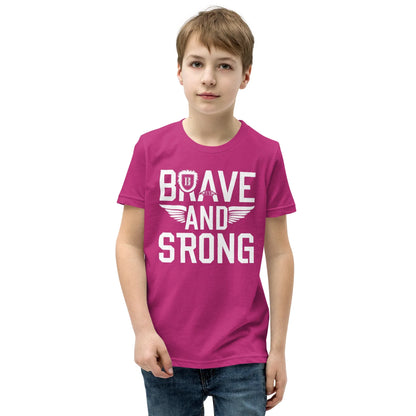 Youth Short Sleeve | Brave And Strong - T-Shirt - AwRans Clothing