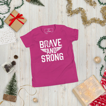 Youth Short Sleeve | Brave And Strong - T-Shirt - AwRans Clothing