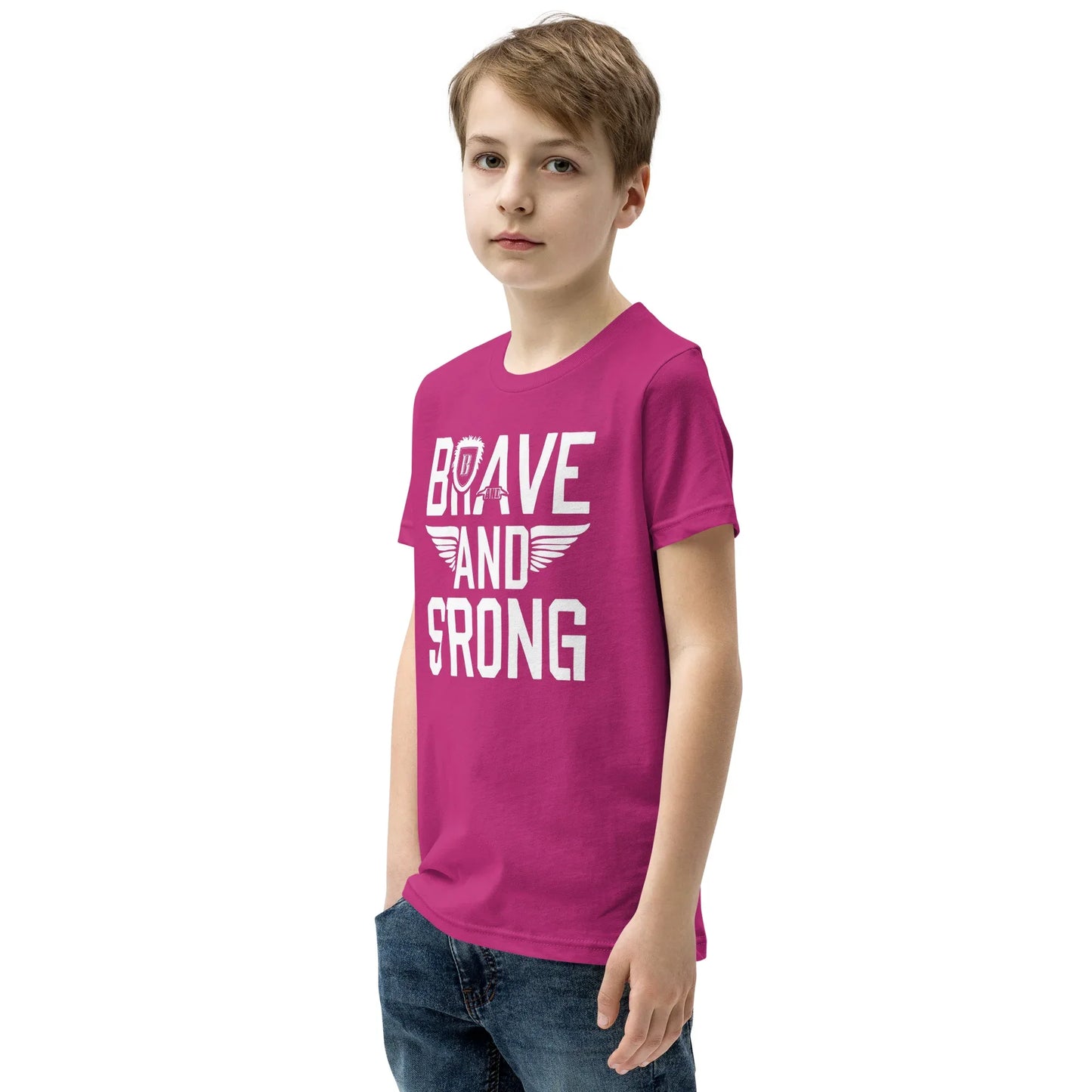 Youth Short Sleeve | Brave And Strong - T-Shirt - AwRans Clothing