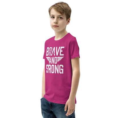 Youth Short Sleeve | Brave And Strong - T-Shirt - AwRans Clothing