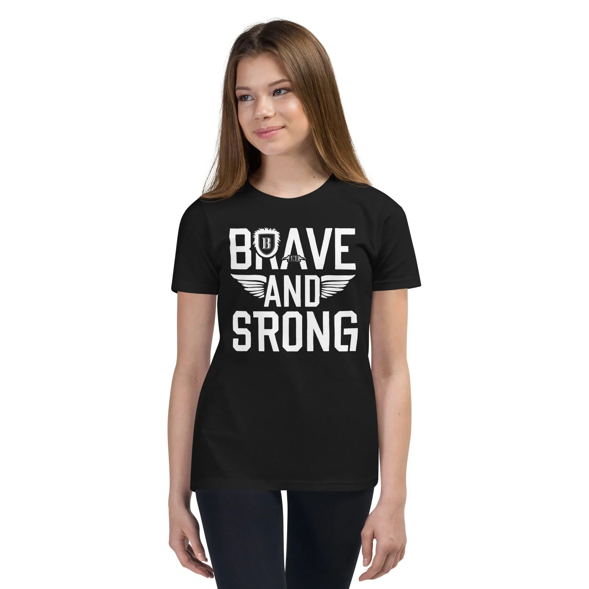 Youth Short Sleeve | Brave And Strong - T-Shirt - AwRans Clothing