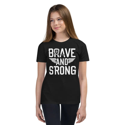 Youth Short Sleeve | Brave And Strong - T-Shirt - AwRans Clothing