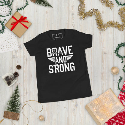 Youth Short Sleeve | Brave And Strong - T-Shirt - AwRans Clothing