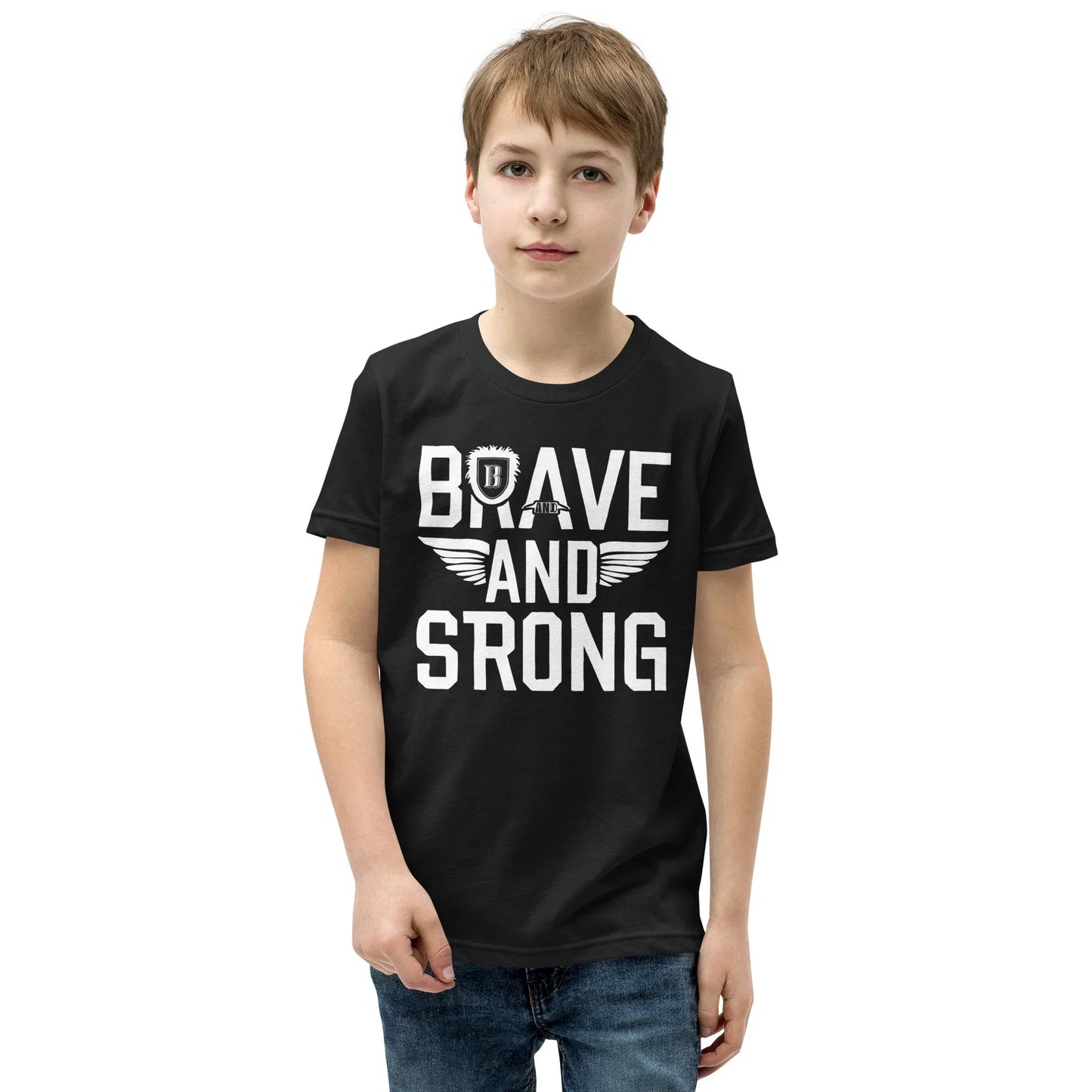 Youth Short Sleeve | Brave And Strong - T-Shirt - AwRans Clothing