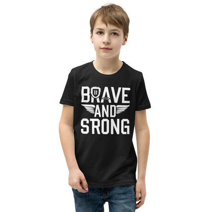 Youth Short Sleeve | Brave And Strong - T-Shirt - AwRans Clothing