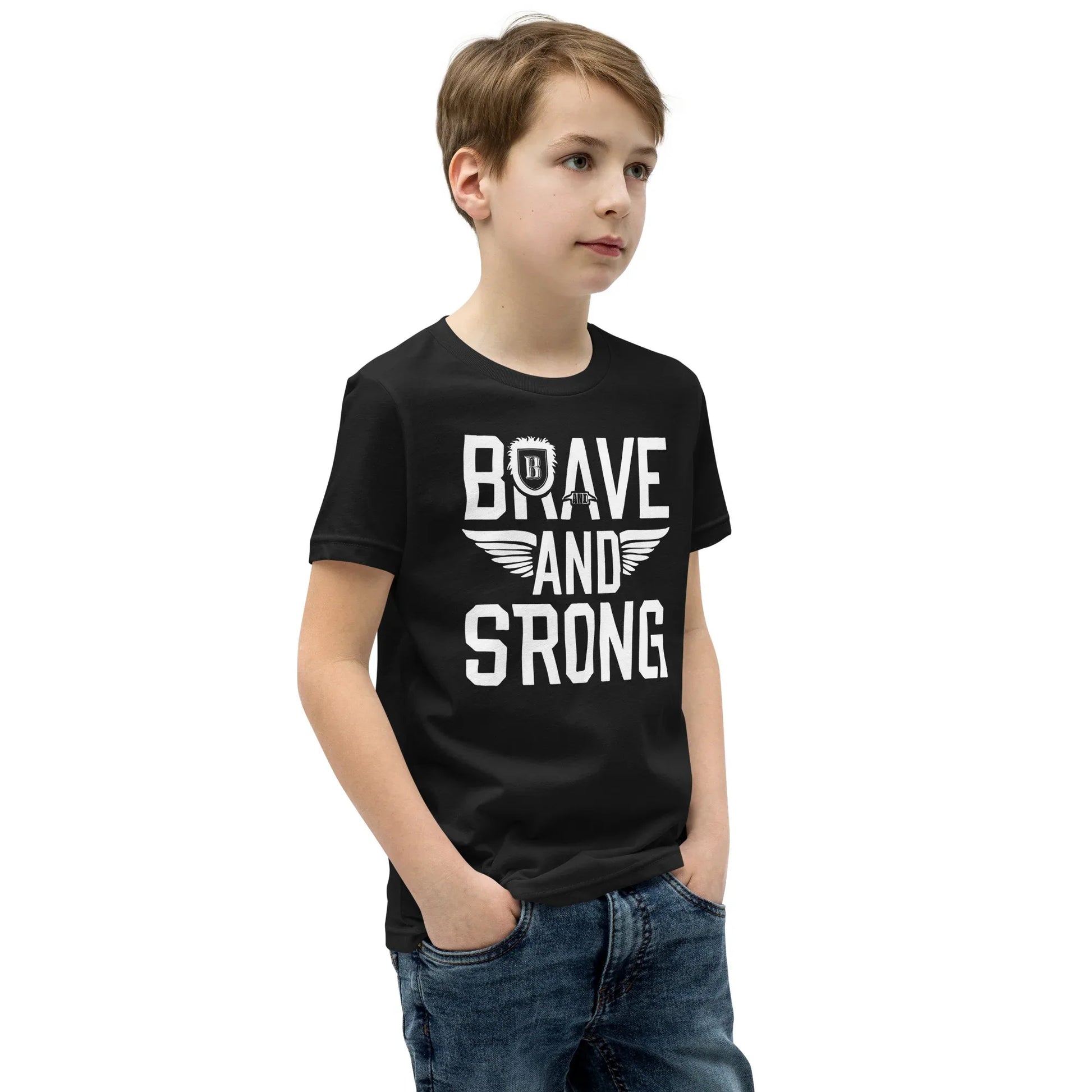 Youth Short Sleeve | Brave And Strong - T-Shirt - AwRans Clothing