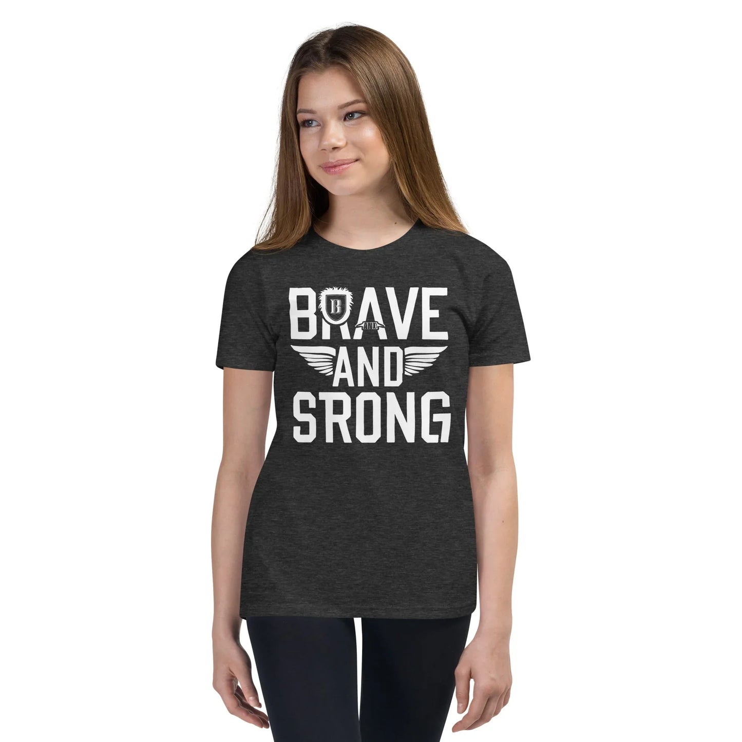 Youth Short Sleeve | Brave And Strong - T-Shirt - AwRans Clothing
