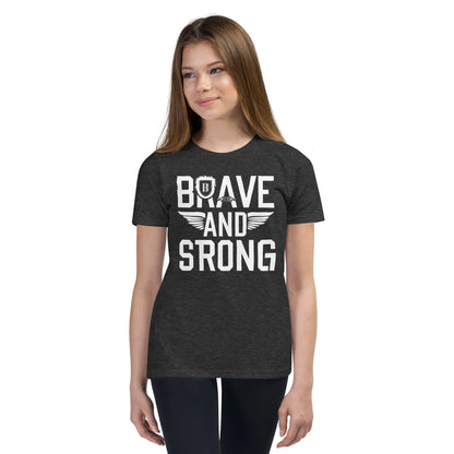 Youth Short Sleeve | Brave And Strong - T-Shirt - AwRans Clothing