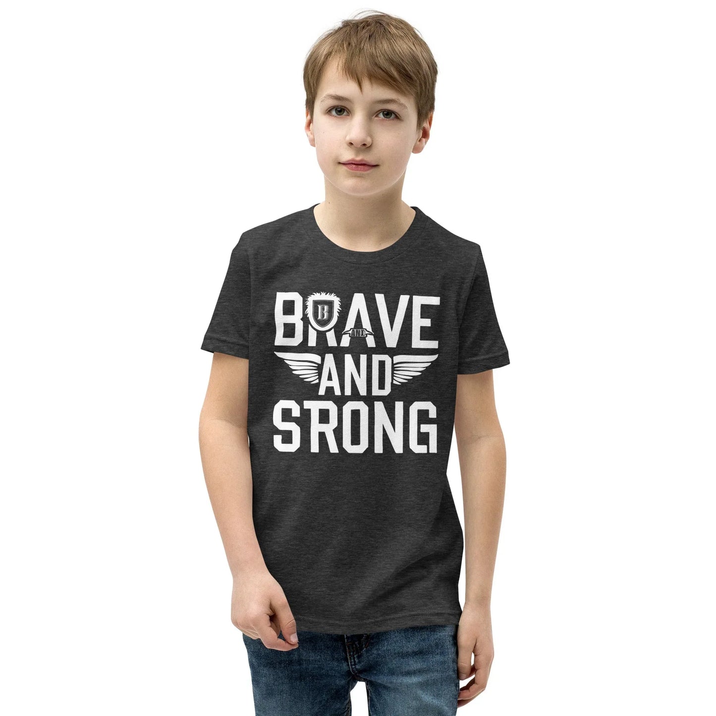 Youth Short Sleeve | Brave And Strong - T-Shirt - AwRans Clothing