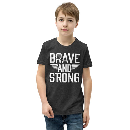 Youth Short Sleeve | Brave And Strong - T-Shirt - AwRans Clothing
