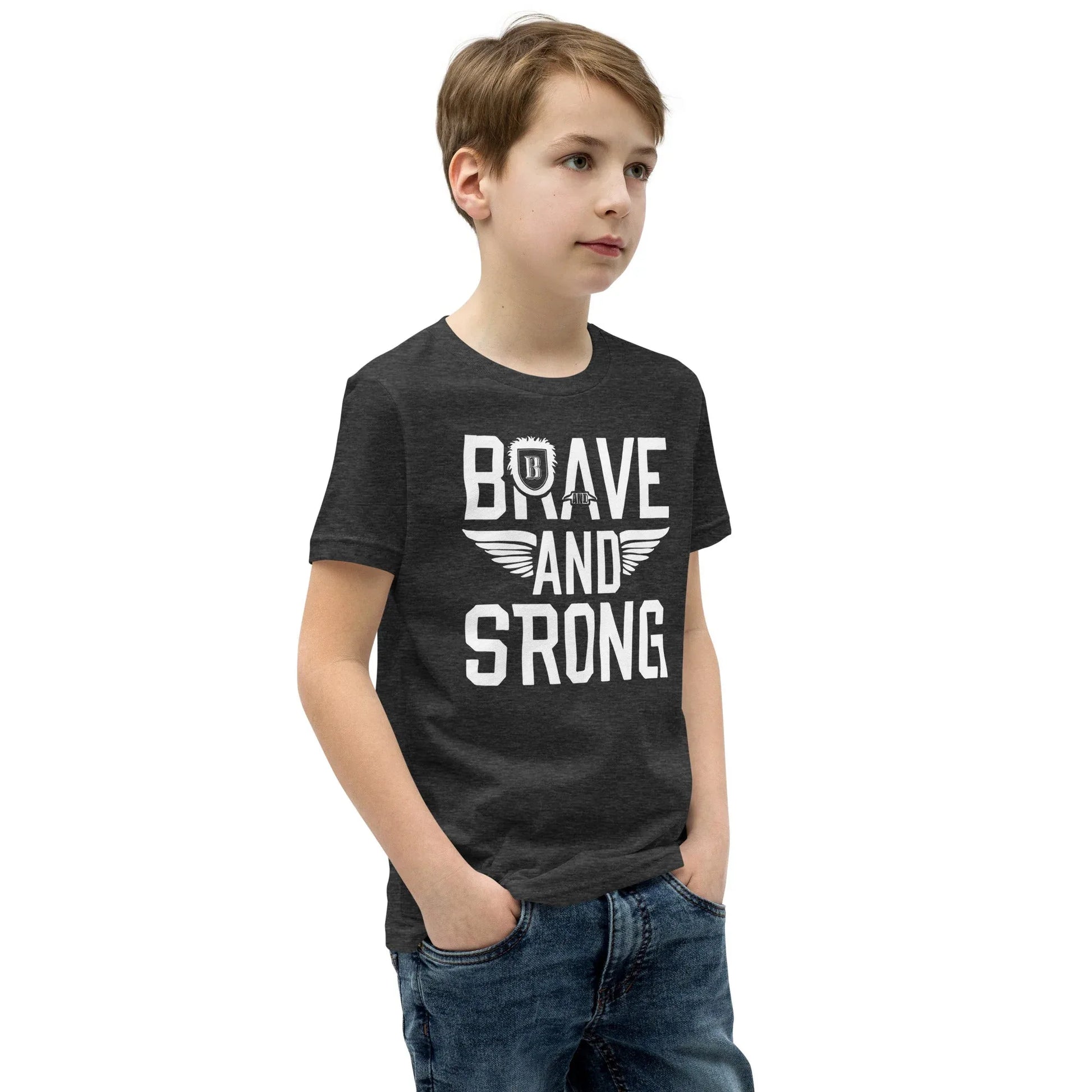Youth Short Sleeve | Brave And Strong - T-Shirt - AwRans Clothing