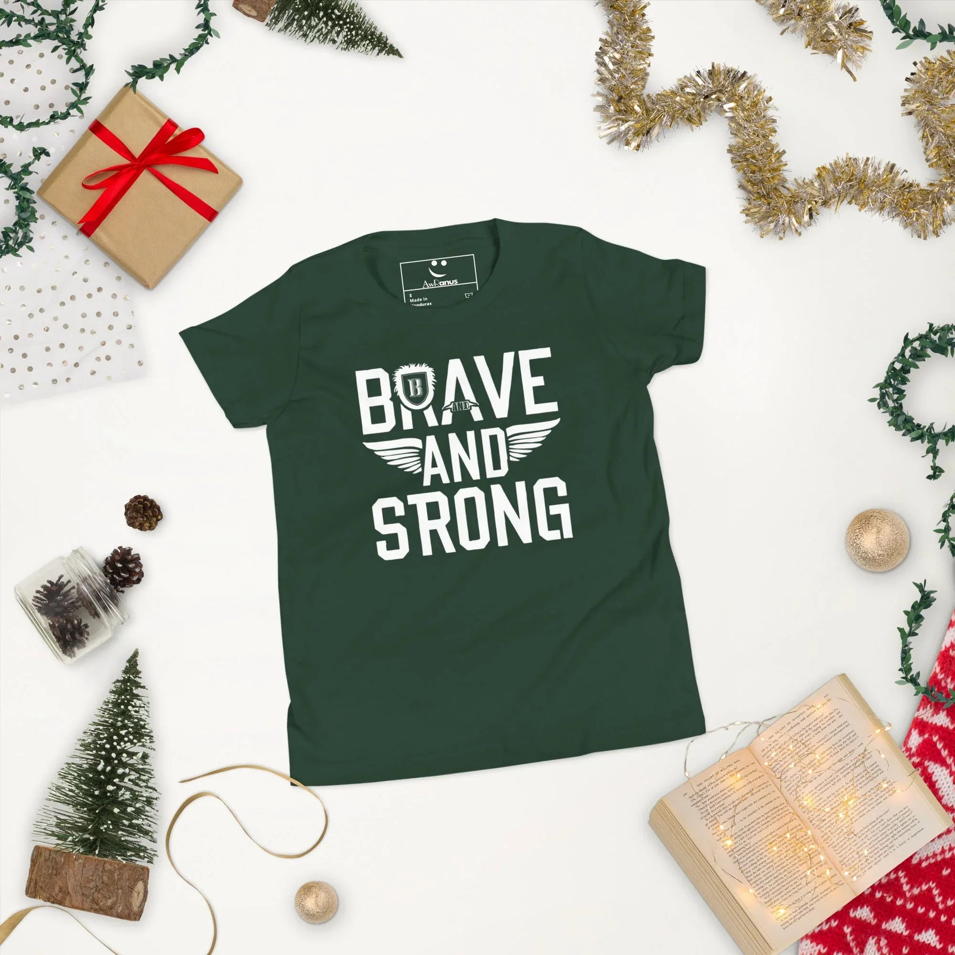Youth Short Sleeve | Brave And Strong - T-Shirt - AwRans Clothing