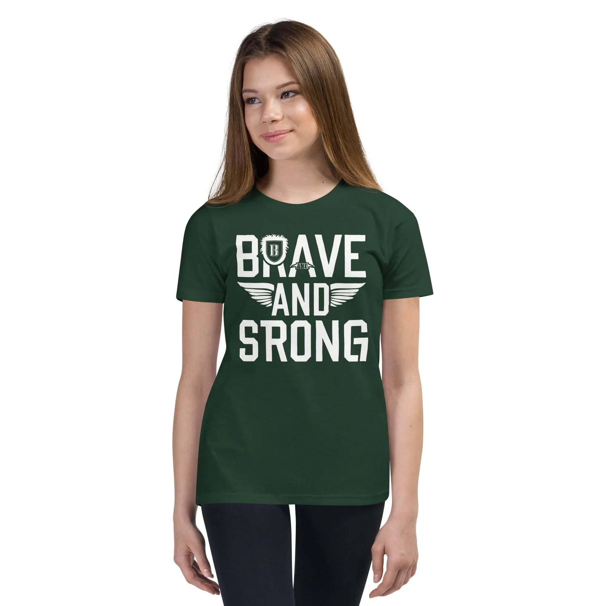 Youth Short Sleeve | Brave And Strong - T-Shirt - AwRans Clothing