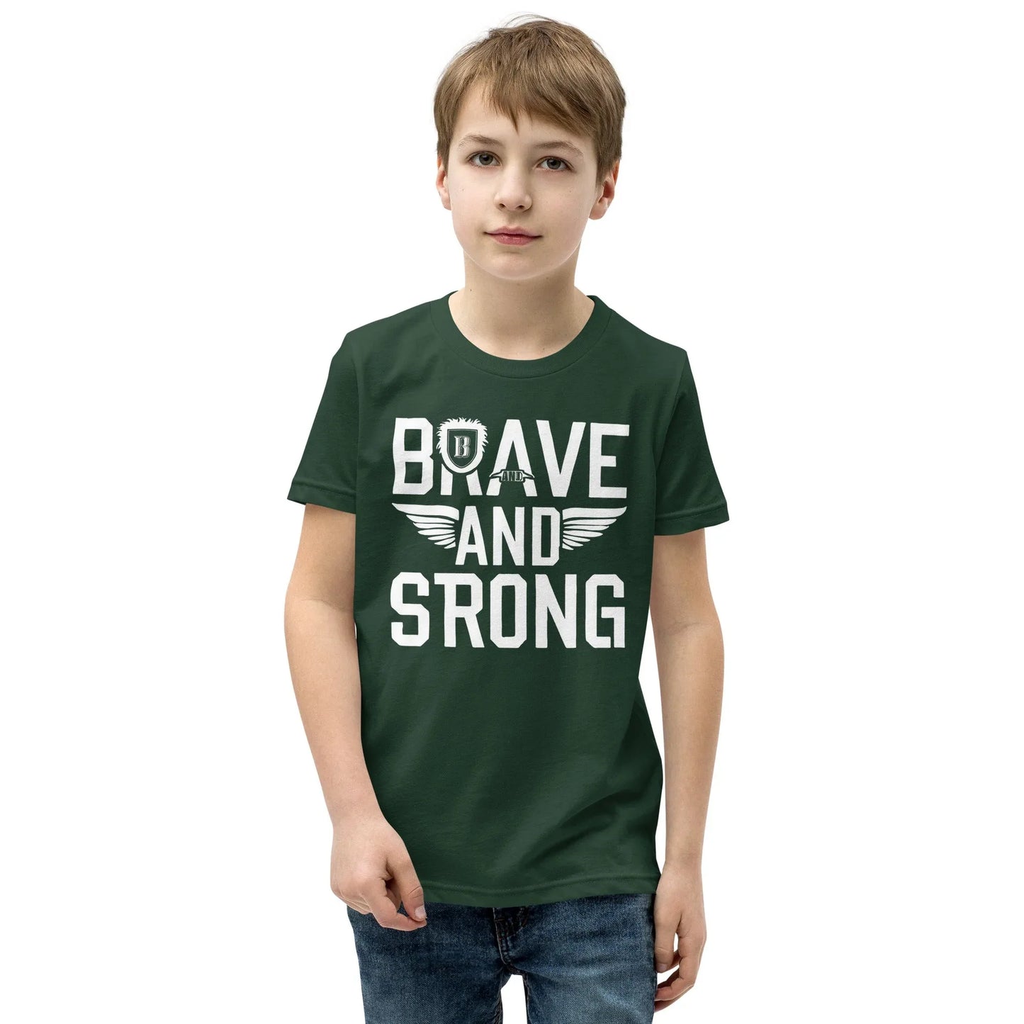 Youth Short Sleeve | Brave And Strong - T-Shirt - AwRans Clothing