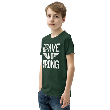 Youth Short Sleeve | Brave And Strong - T-Shirt - AwRans Clothing
