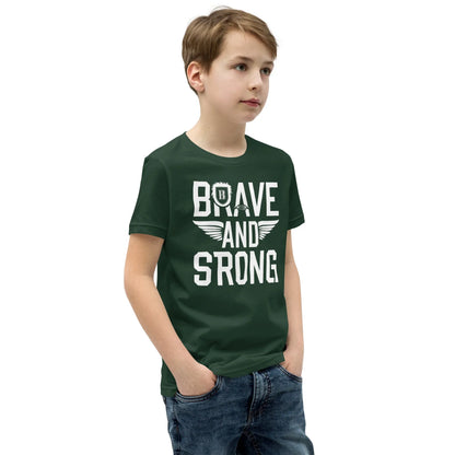 Youth Short Sleeve | Brave And Strong - T-Shirt - AwRans Clothing