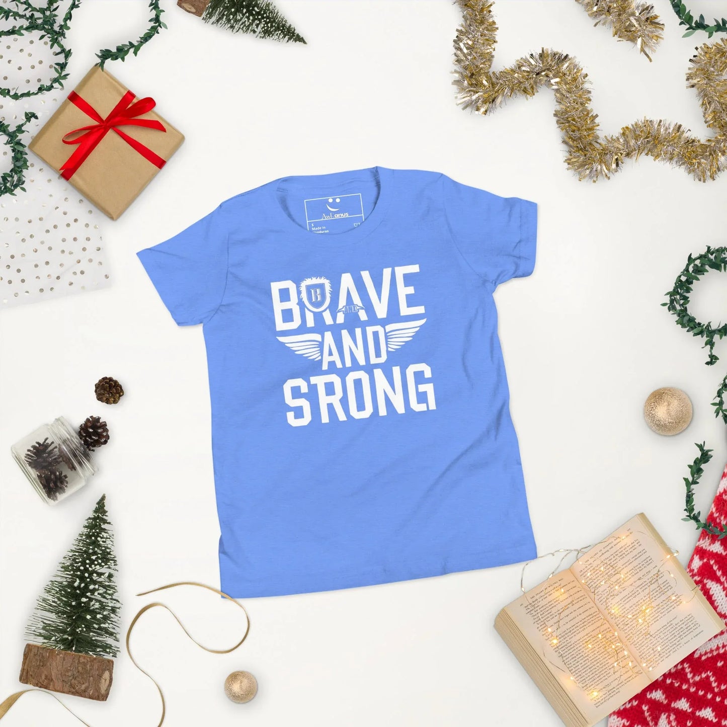 Youth Short Sleeve | Brave And Strong - T-Shirt - AwRans Clothing