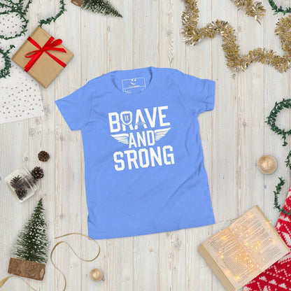Youth Short Sleeve | Brave And Strong - T-Shirt - AwRans Clothing
