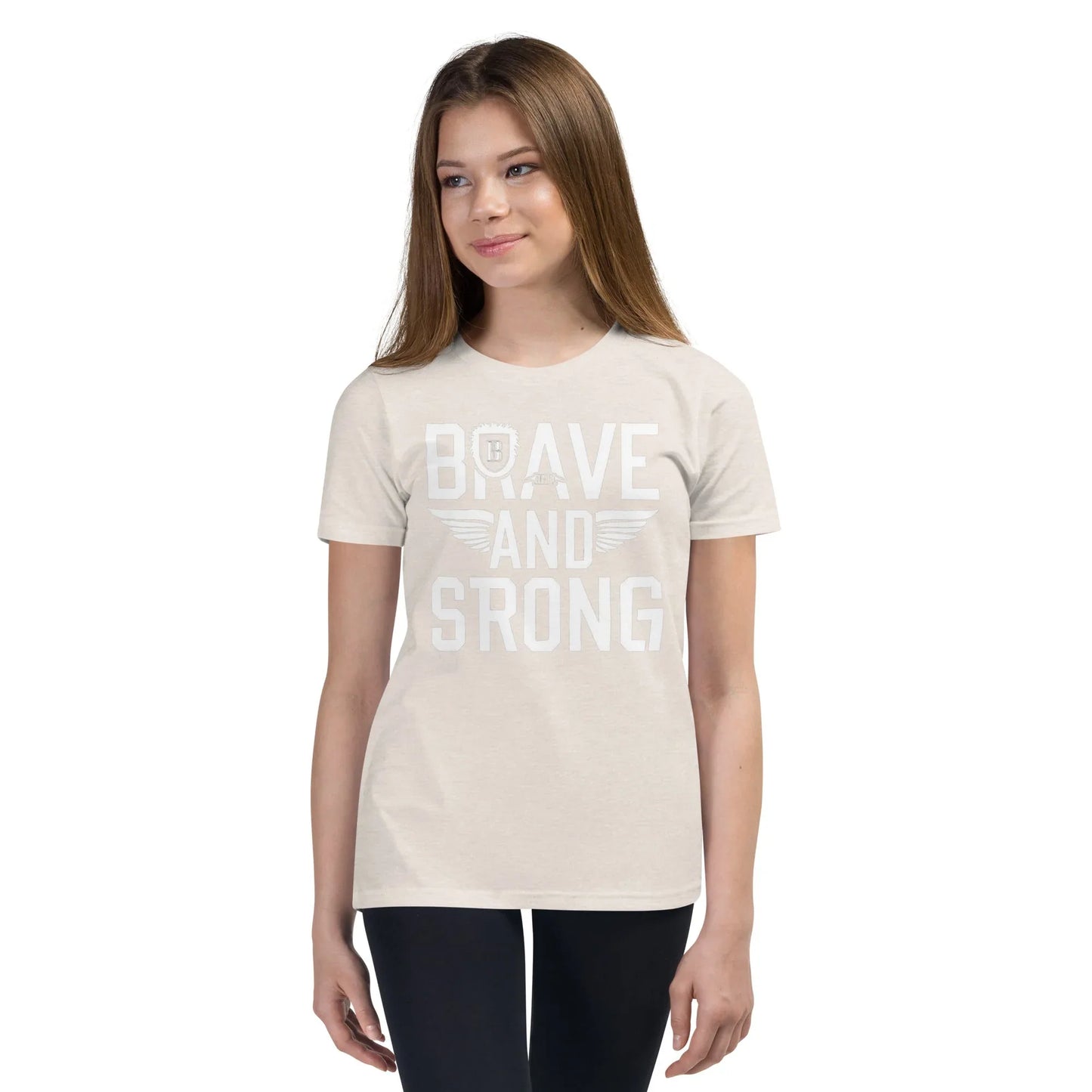 Youth Short Sleeve | Brave And Strong - T-Shirt - AwRans Clothing