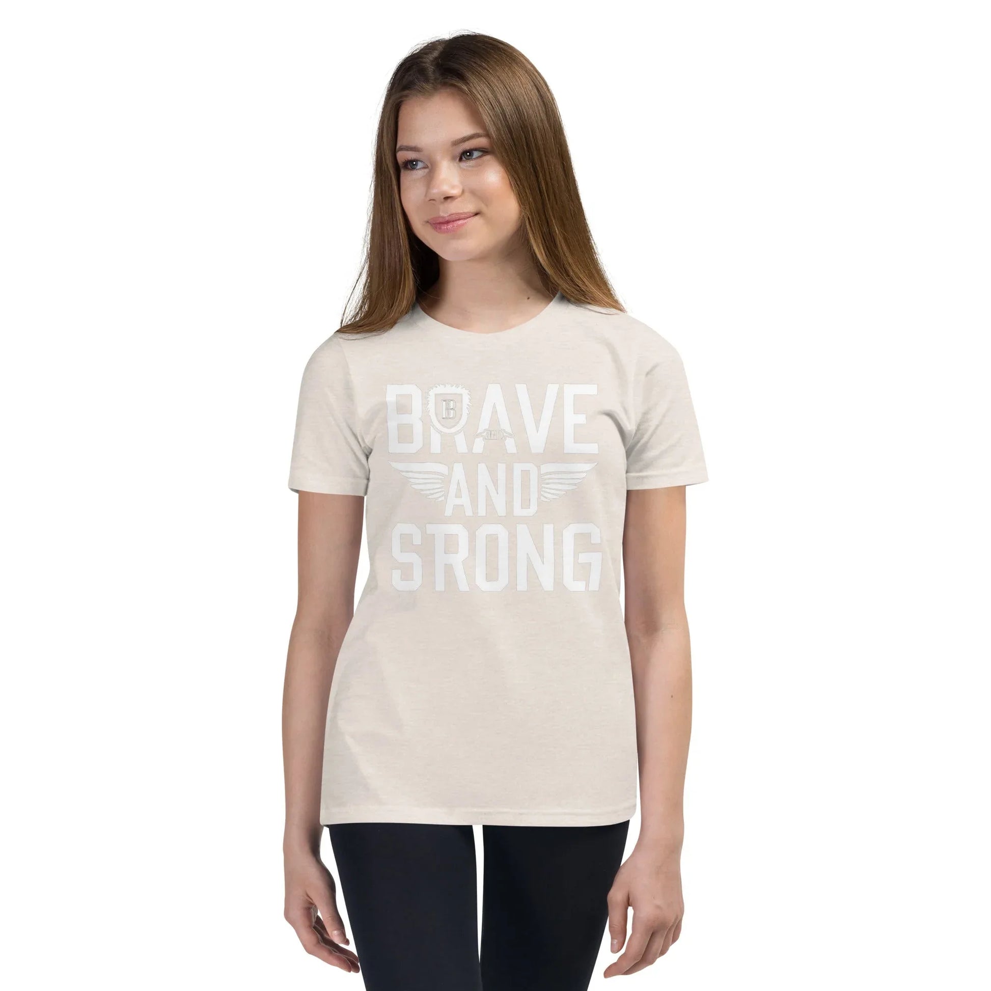 Youth Short Sleeve | Brave And Strong - T-Shirt - AwRans Clothing