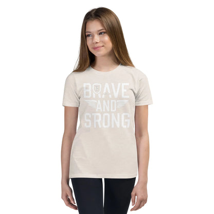 Youth Short Sleeve | Brave And Strong - T-Shirt - AwRans Clothing