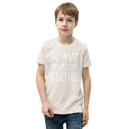 Youth Short Sleeve | Brave And Strong - T-Shirt - AwRans Clothing