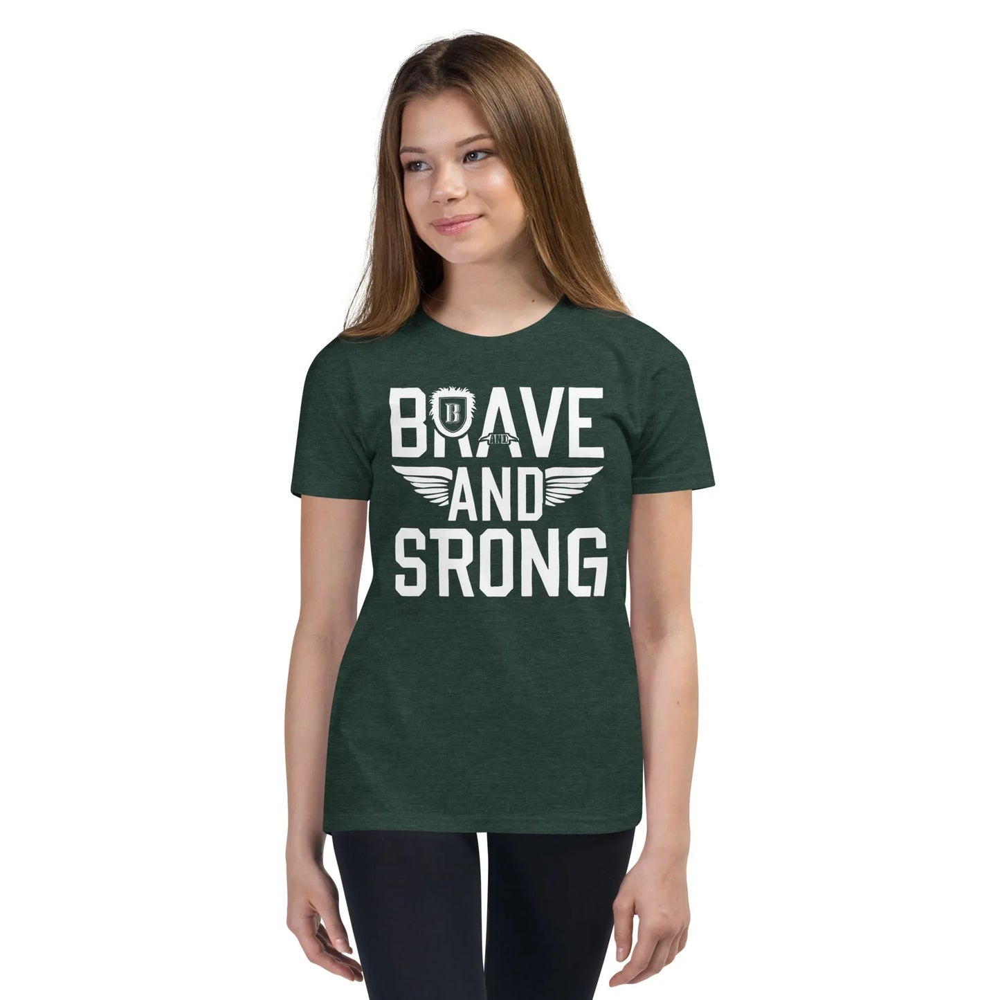 Youth Short Sleeve | Brave And Strong - T-Shirt - AwRans Clothing