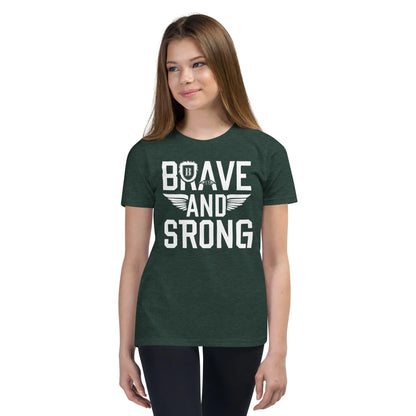 Youth Short Sleeve | Brave And Strong - T-Shirt - AwRans Clothing