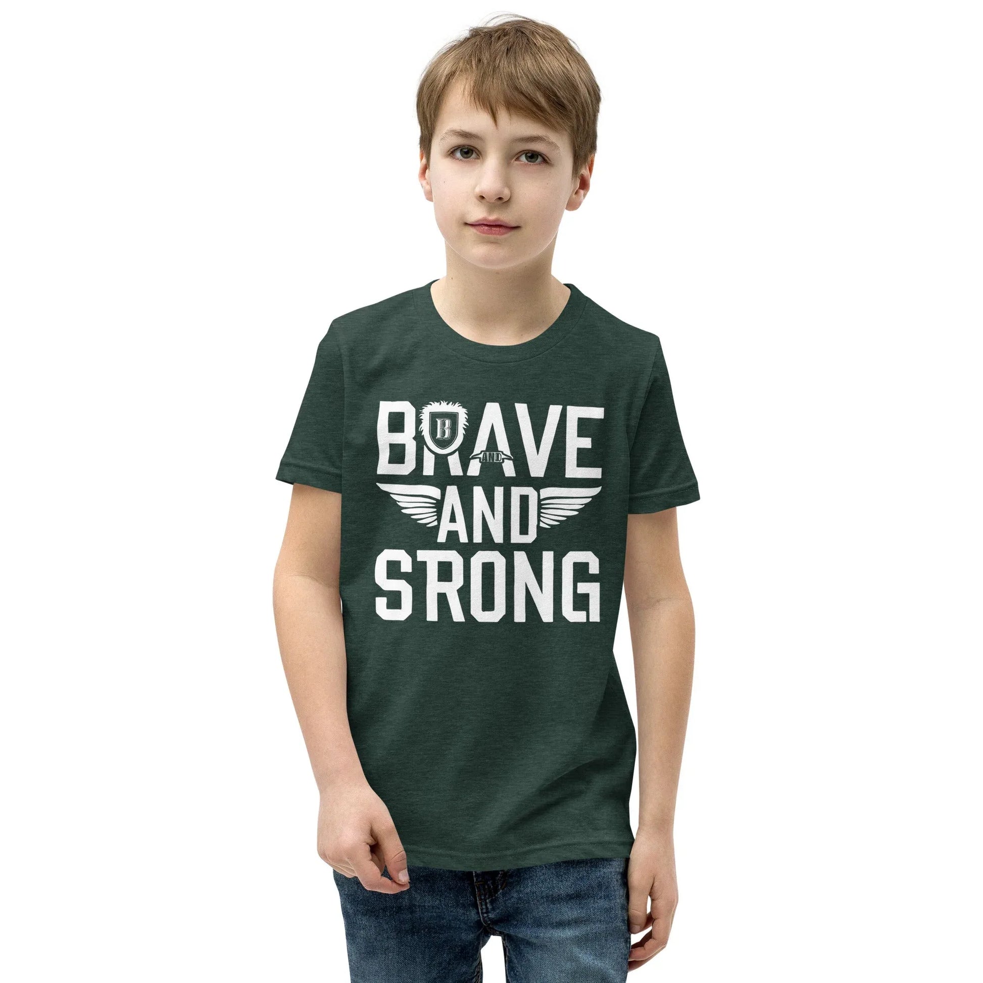 Youth Short Sleeve | Brave And Strong - T-Shirt - AwRans Clothing