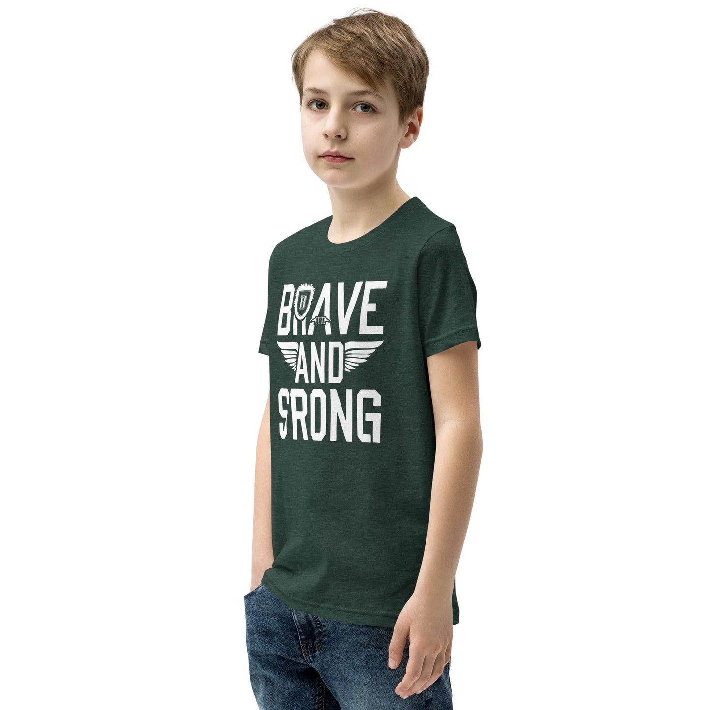 Youth Short Sleeve | Brave And Strong - T-Shirt - AwRans Clothing