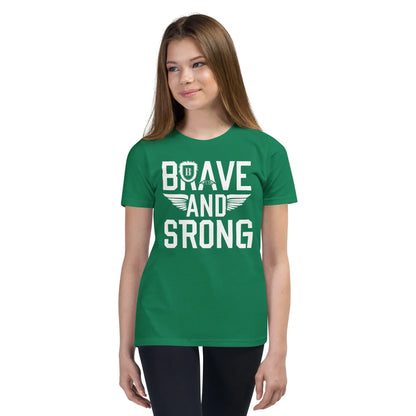 Youth Short Sleeve | Brave And Strong - T-Shirt - AwRans Clothing