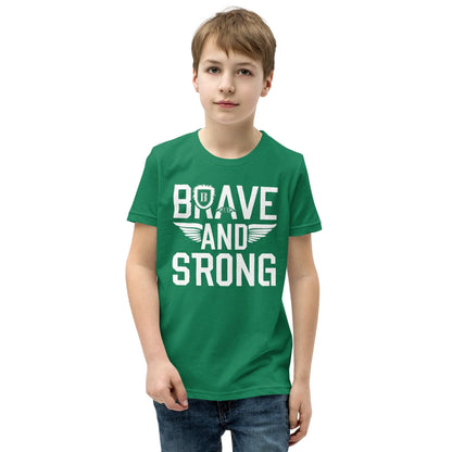 Youth Short Sleeve | Brave And Strong - T-Shirt - AwRans Clothing