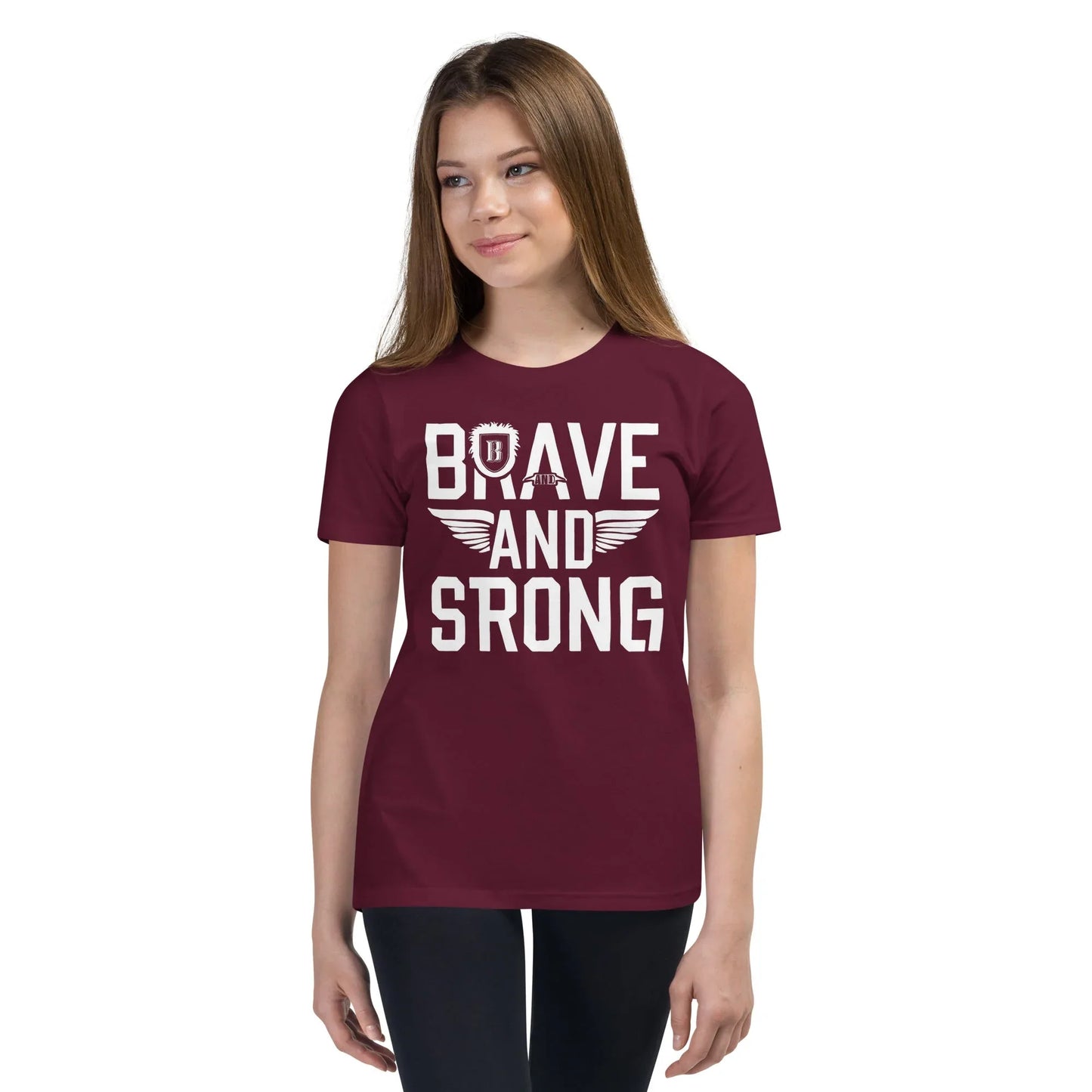 Youth Short Sleeve | Brave And Strong - T-Shirt - AwRans Clothing