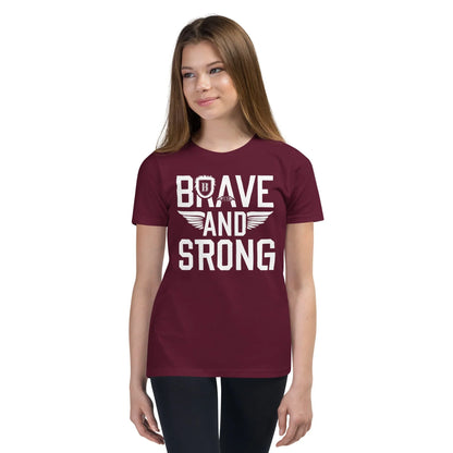 Youth Short Sleeve | Brave And Strong - T-Shirt - AwRans Clothing