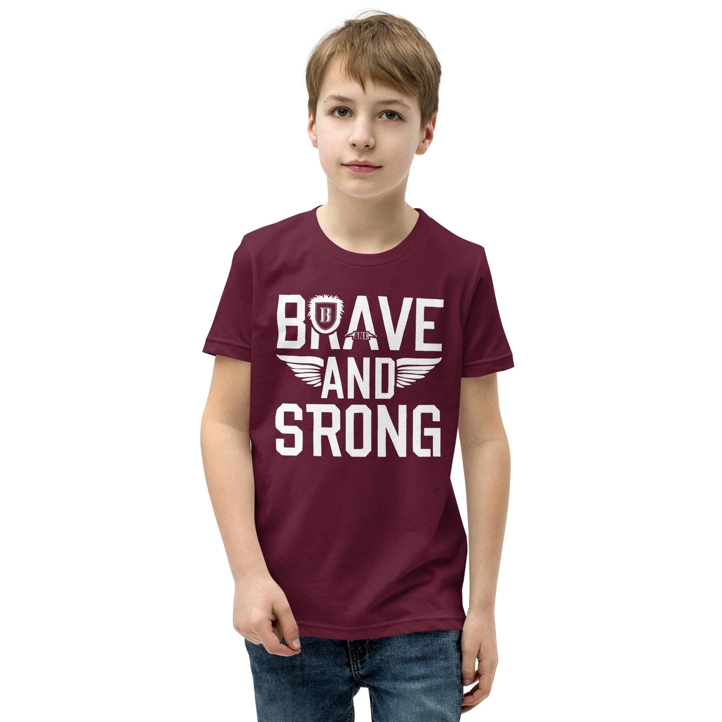 Youth Short Sleeve | Brave And Strong - T-Shirt - AwRans Clothing