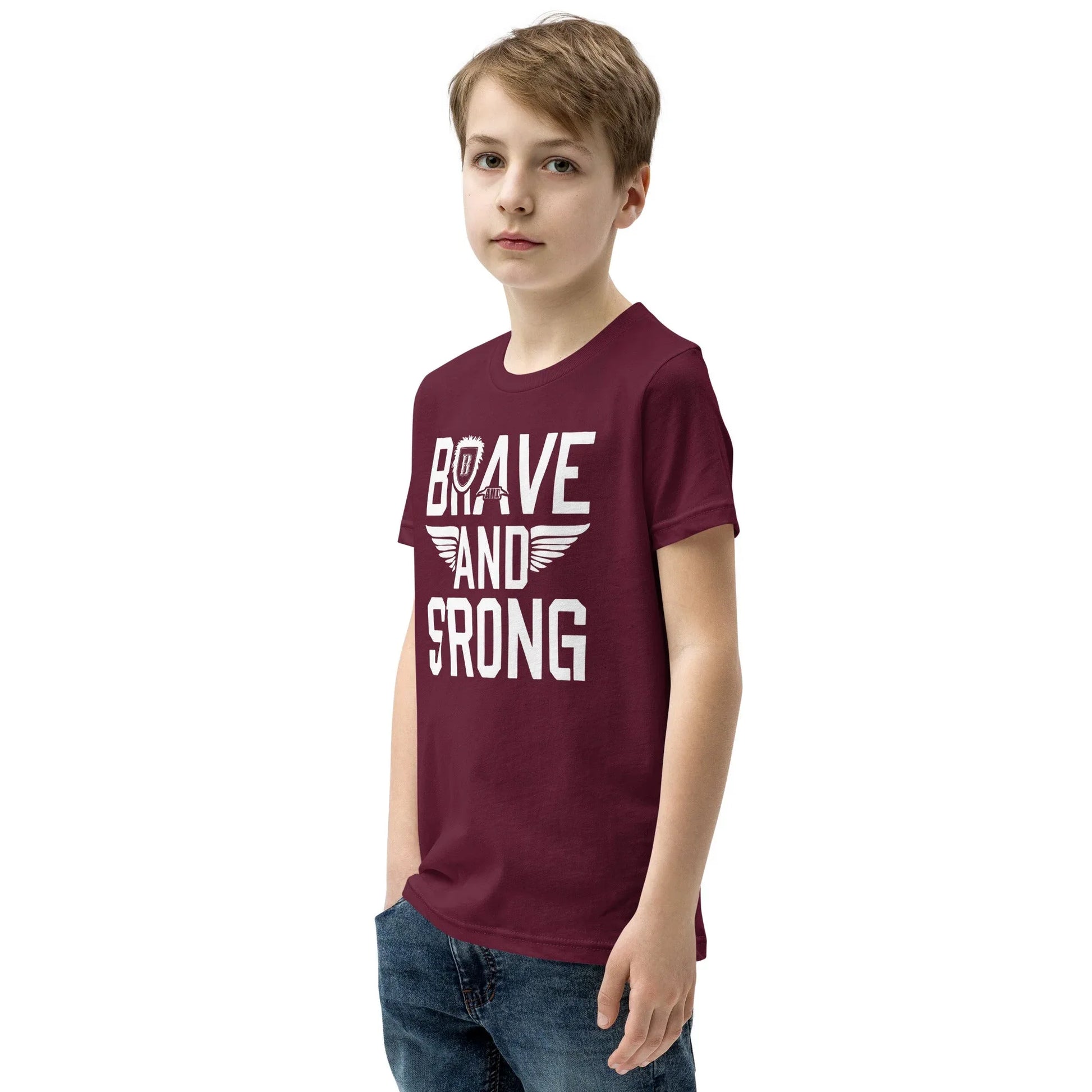 Youth Short Sleeve | Brave And Strong - T-Shirt - AwRans Clothing