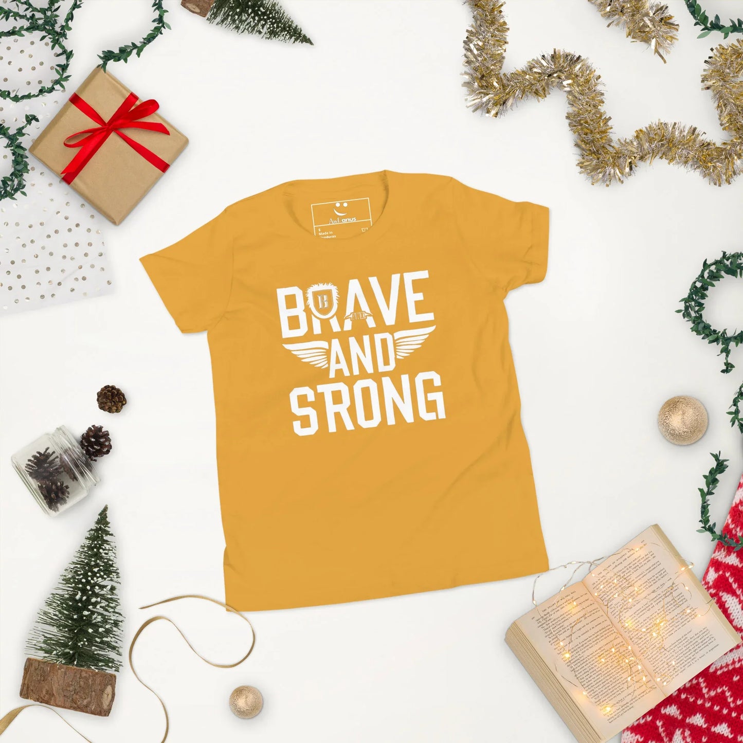 Youth Short Sleeve | Brave And Strong - T-Shirt - AwRans Clothing