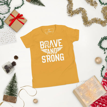 Youth Short Sleeve | Brave And Strong - T-Shirt - AwRans Clothing