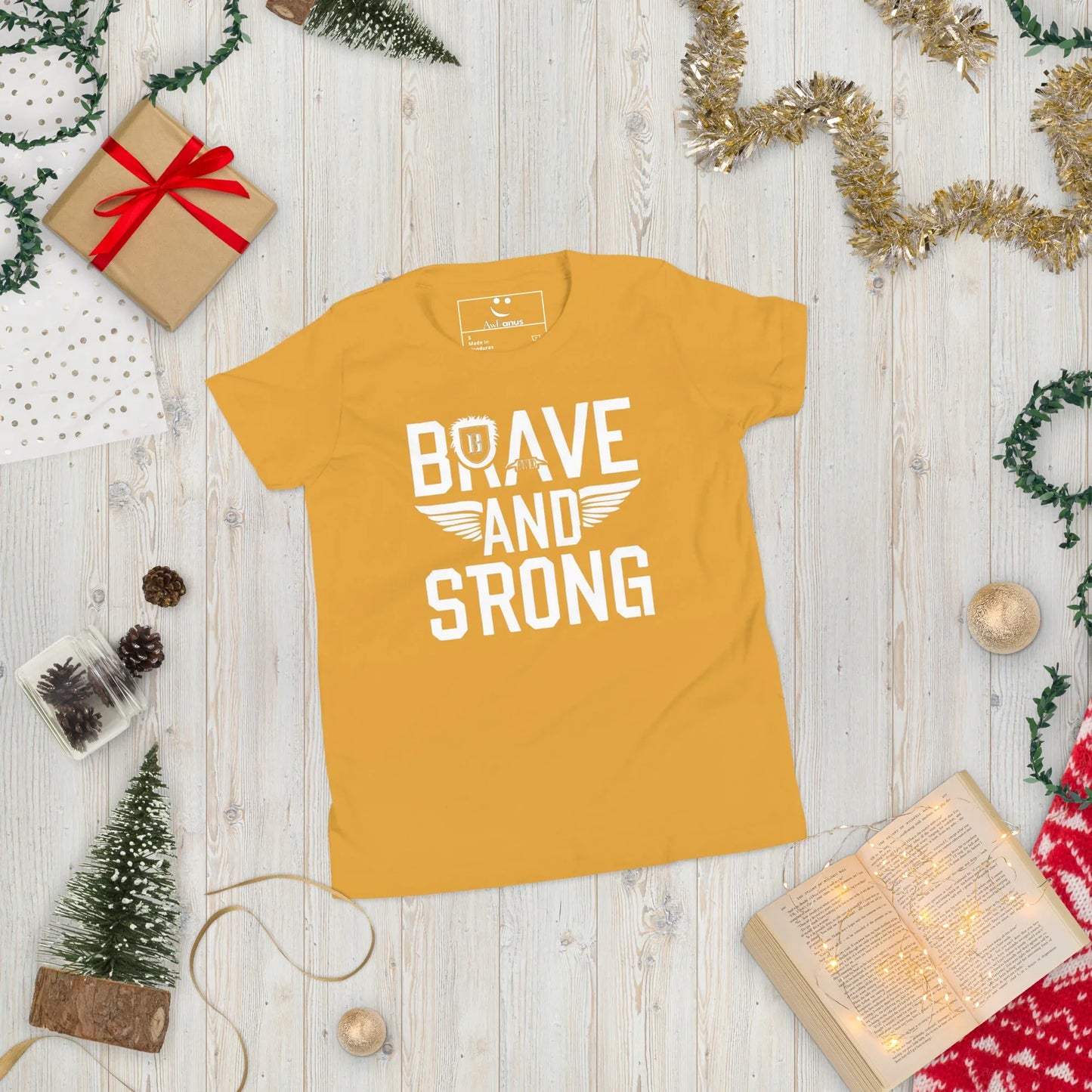 Youth Short Sleeve | Brave And Strong - T-Shirt - AwRans Clothing